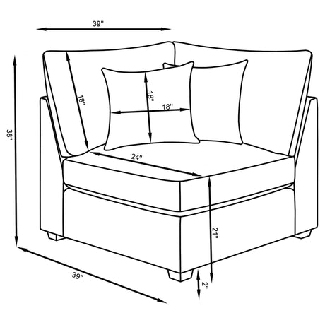 Cambria 6 - piece Upholstered Modular Sectional Grey | Coaster | Home Elegance USA