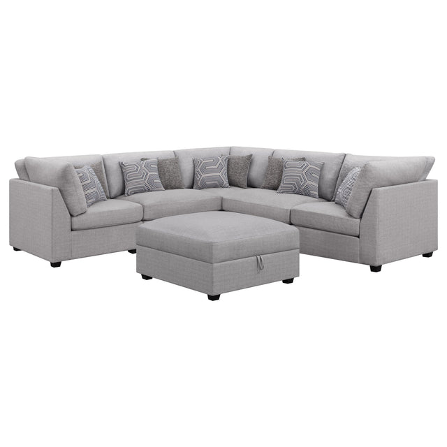 Cambria 6 - piece Upholstered Modular Sectional Grey | Coaster | Home Elegance USA