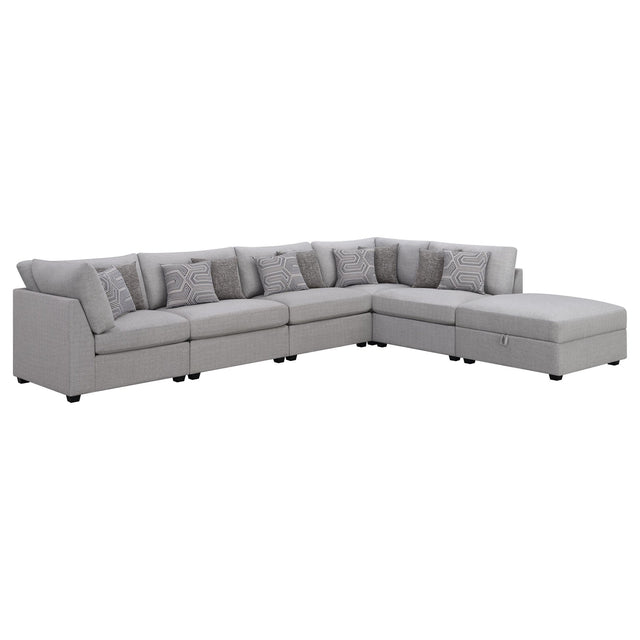 Cambria 6 - piece Upholstered Modular Sectional Grey | Coaster | Home Elegance USA