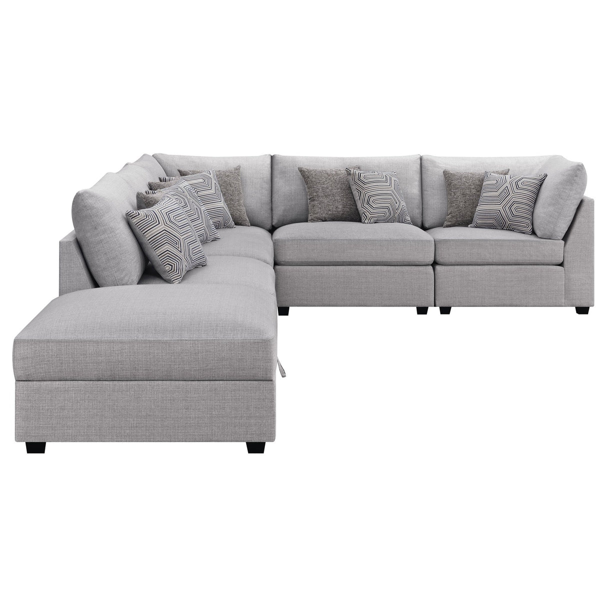 Cambria 6 - piece Upholstered Modular Sectional Grey - 551511 - SET - image - 8