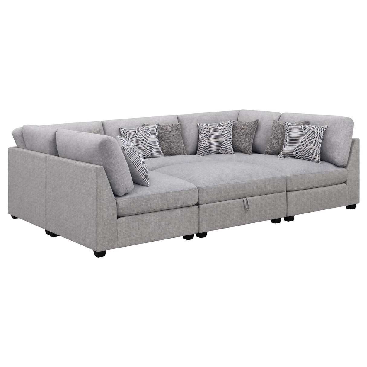 Cambria 6 - piece Upholstered Modular Sectional Grey | Coaster | Home Elegance USA