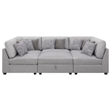 Cambria 6 - piece Upholstered Modular Sectional Grey | Coaster | Home Elegance USA