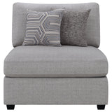 Armless Chair - Cambria Upholstered Armless Chair Grey | Coaster | Home Elegance USA