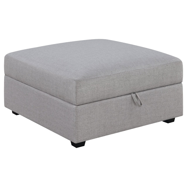 Cambria Upholstered Square Storage Ottoman Grey | Coaster | Home Elegance USA