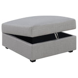 Cambria Upholstered Square Storage Ottoman Grey | Coaster | Home Elegance USA