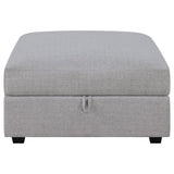 Cambria Upholstered Square Storage Ottoman Grey | Coaster | Home Elegance USA