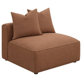 Armless Chair - Jennifer Upholstered Tight Back Armless Chair Terracotta