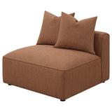 Armless Chair - Jennifer Upholstered Tight Back Armless Chair Terracotta