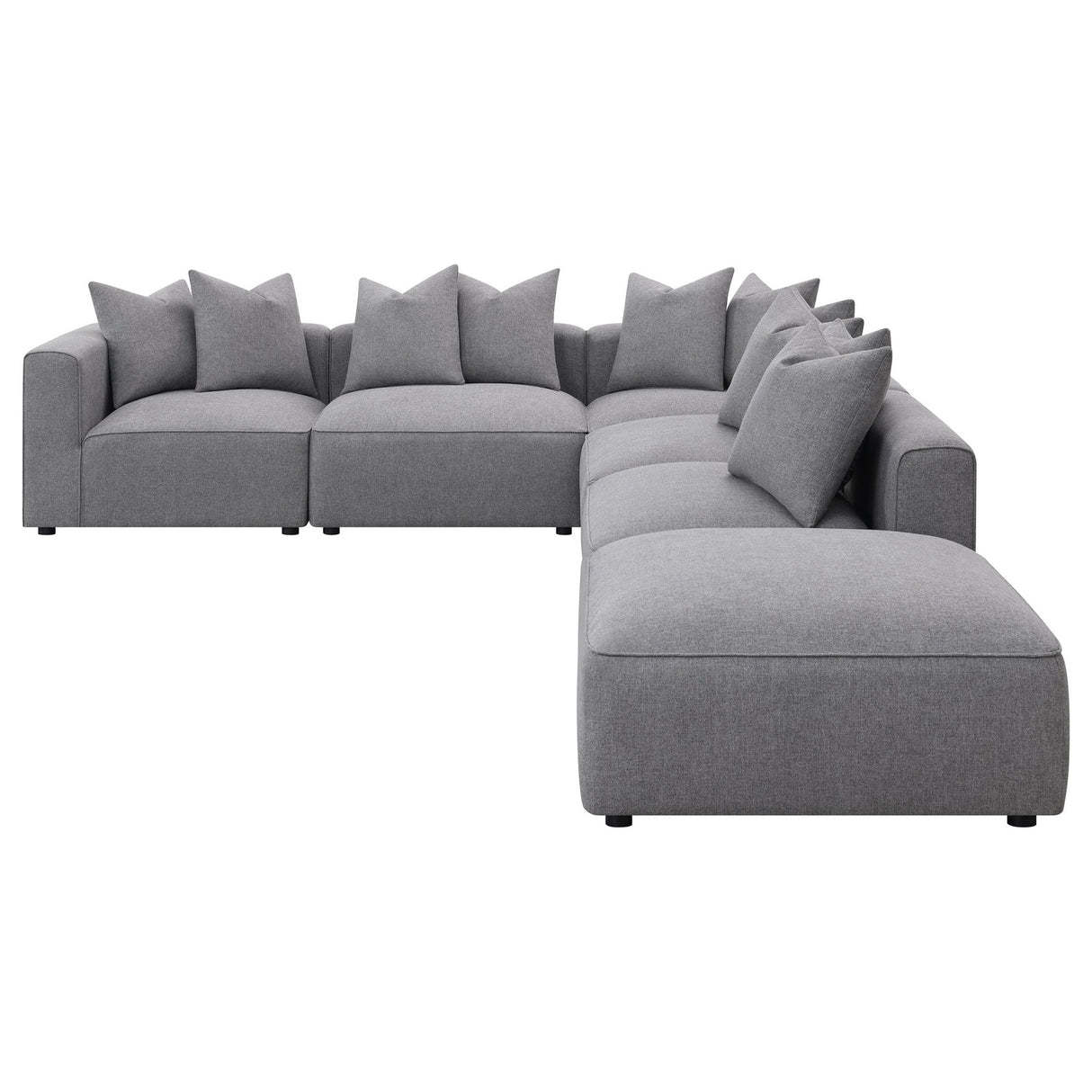 Jennifer 6 - piece Tight Seat Modular Sectional Grey - 551594 - SET - image - 4