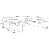 Freddie 7 - piece Upholstered Modular Sectional Pearl - 551641 - SET - image - 18