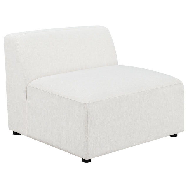 Armless Chair - Freddie Upholstered Tight Back Armless Chair Pearl