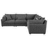 Sasha 5 - piece Upholstered Modular Sectional Sofa Barely Black | Coaster | Home Elegance USA