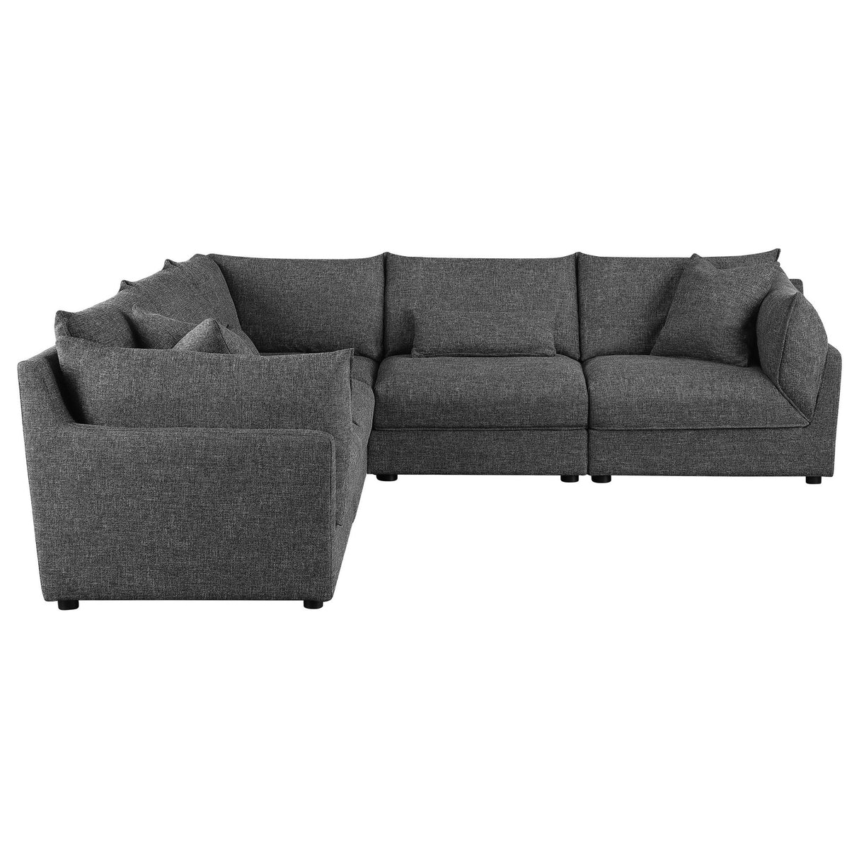 Sasha 5 - piece Upholstered Modular Sectional Sofa Barely Black - 551681 - SETA - image - 6