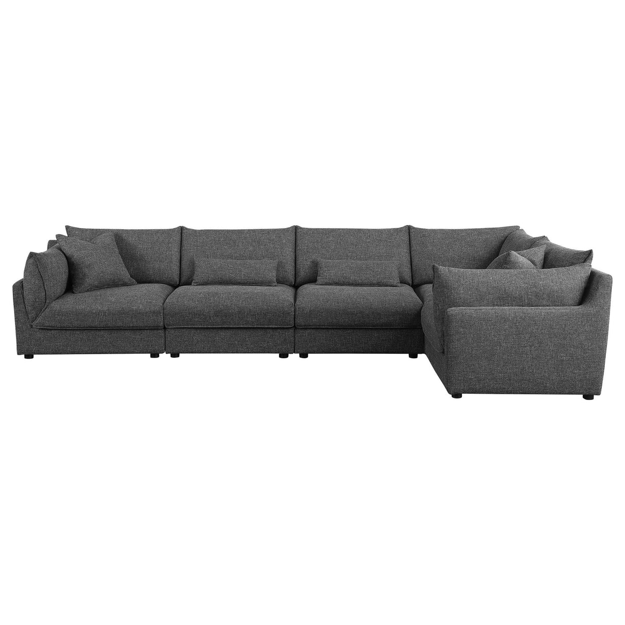 Sasha 5 - piece Upholstered Modular Sectional Sofa Barely Black | Coaster | Home Elegance USA