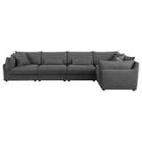 Sasha 5 - piece Upholstered Modular Sectional Sofa Barely Black | Coaster | Home Elegance USA