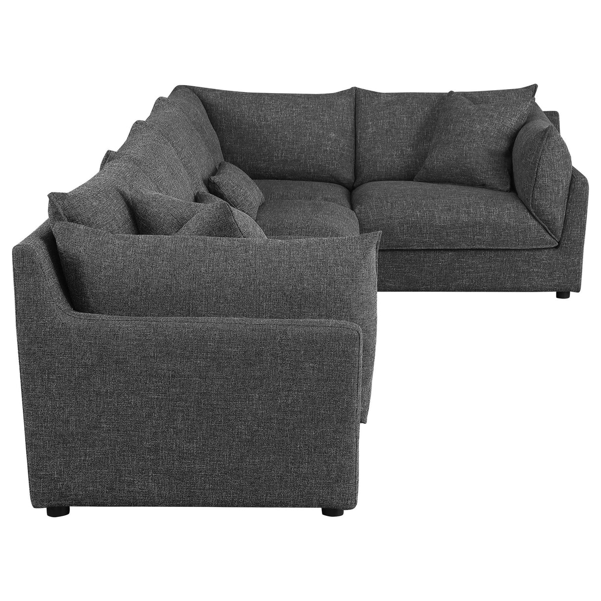 Sasha 5 - piece Upholstered Modular Sectional Sofa Barely Black | Coaster | Home Elegance USA