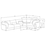 Sasha 5 - piece Upholstered Modular Sectional Sofa Barely Black | Coaster | Home Elegance USA