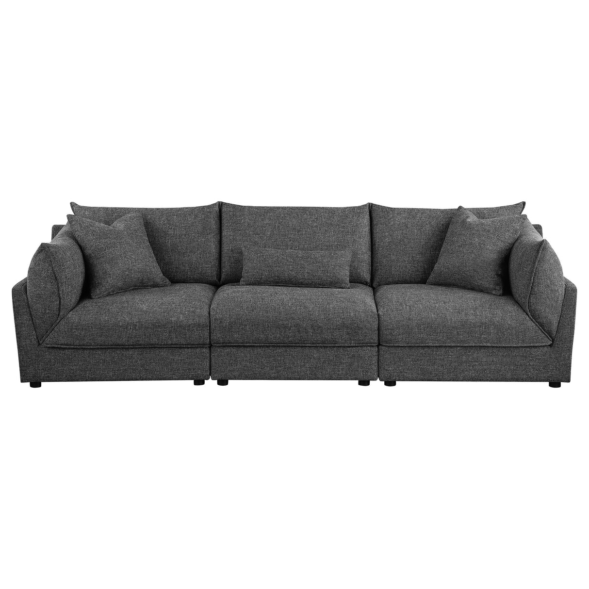 Sofa - Sasha 3-Piece Upholstered Sofa Barely Black