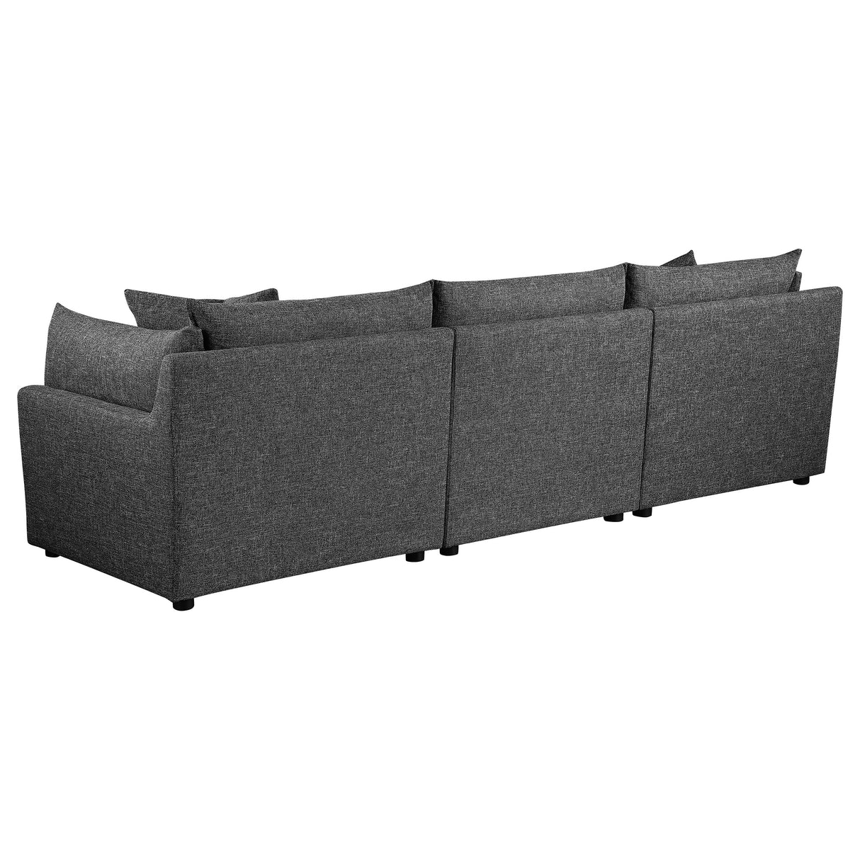 Sofa - Sasha 3-Piece Upholstered Sofa Barely Black