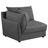 Sofa - Sasha 3-Piece Upholstered Sofa Barely Black