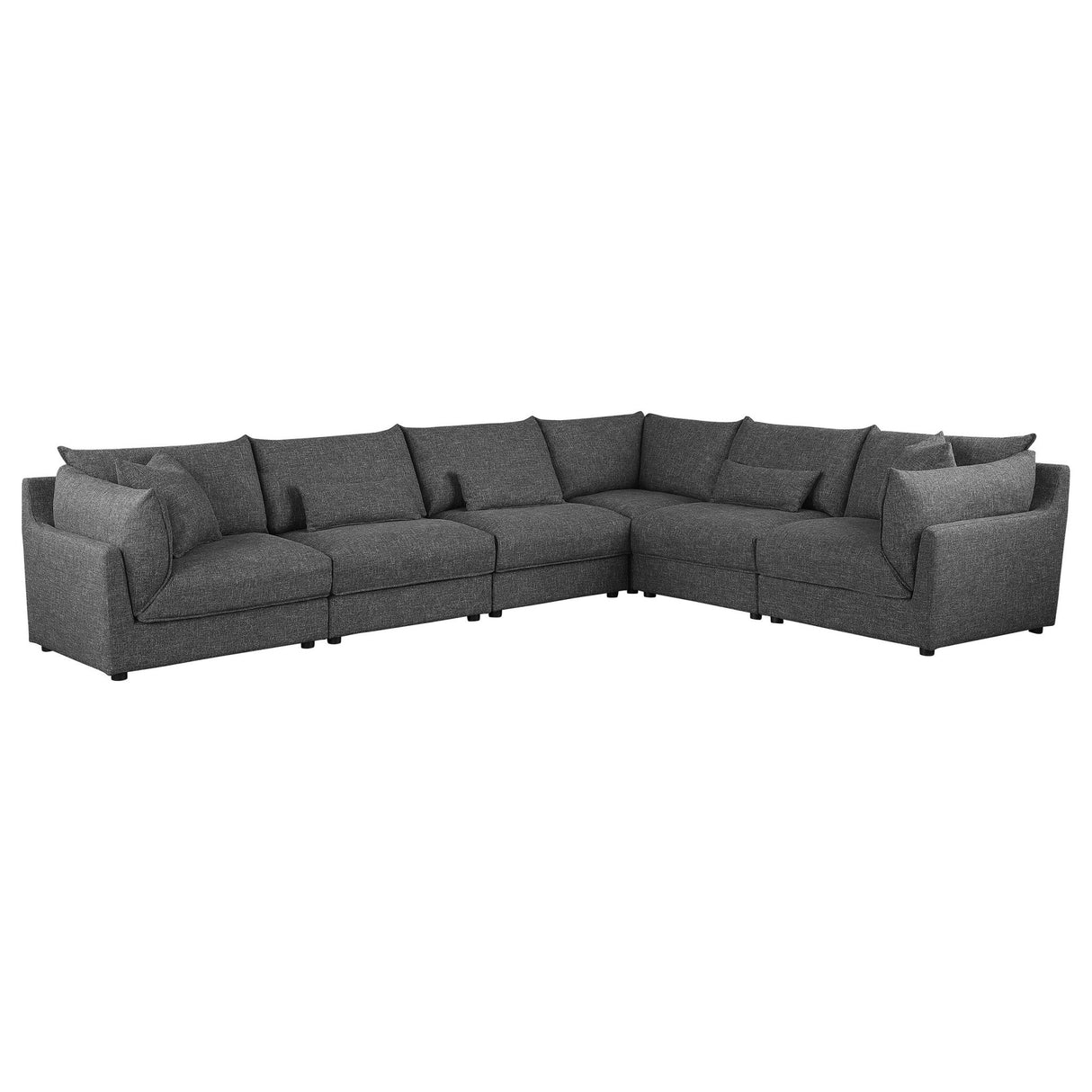 Sasha 6 - Piece Upholstered Modular Sectional Barely Black | Coaster | Home Elegance USA