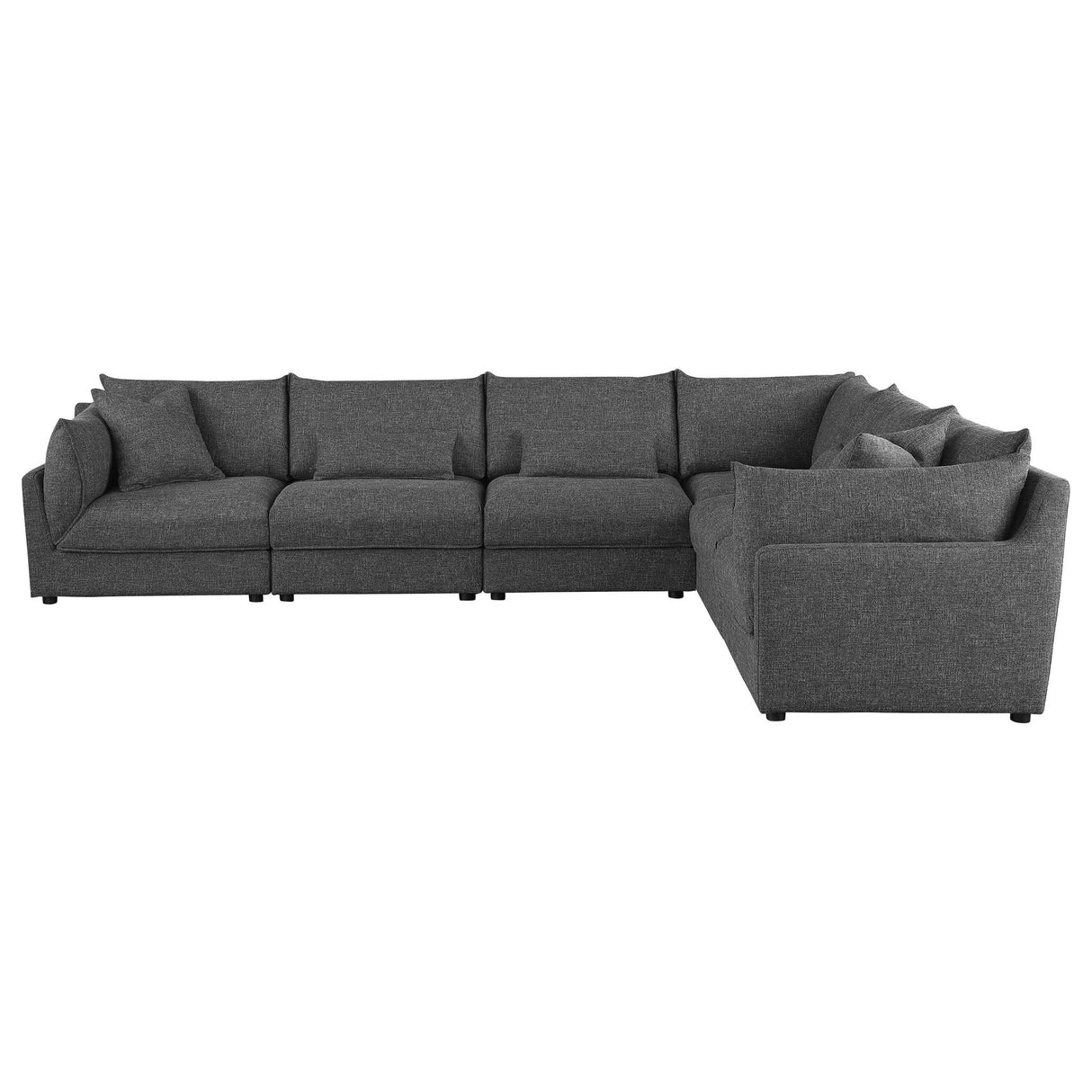 Sasha 6 - Piece Upholstered Modular Sectional Barely Black | Coaster | Home Elegance USA