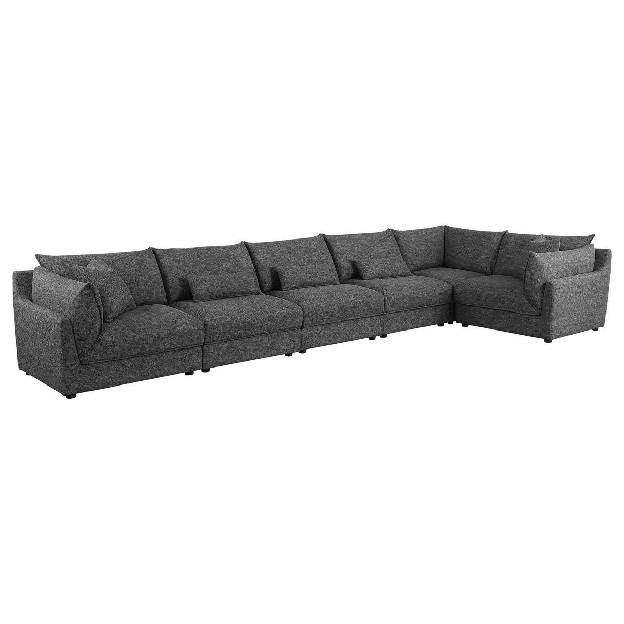 Sasha 6 - Piece Upholstered Modular Sectional Barely Black - 551681 - SET - image - 5