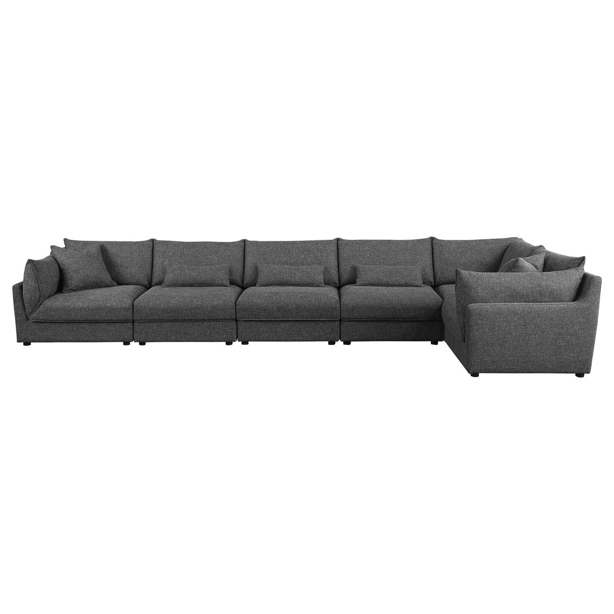 Sasha 6 - Piece Upholstered Modular Sectional Barely Black | Coaster | Home Elegance USA