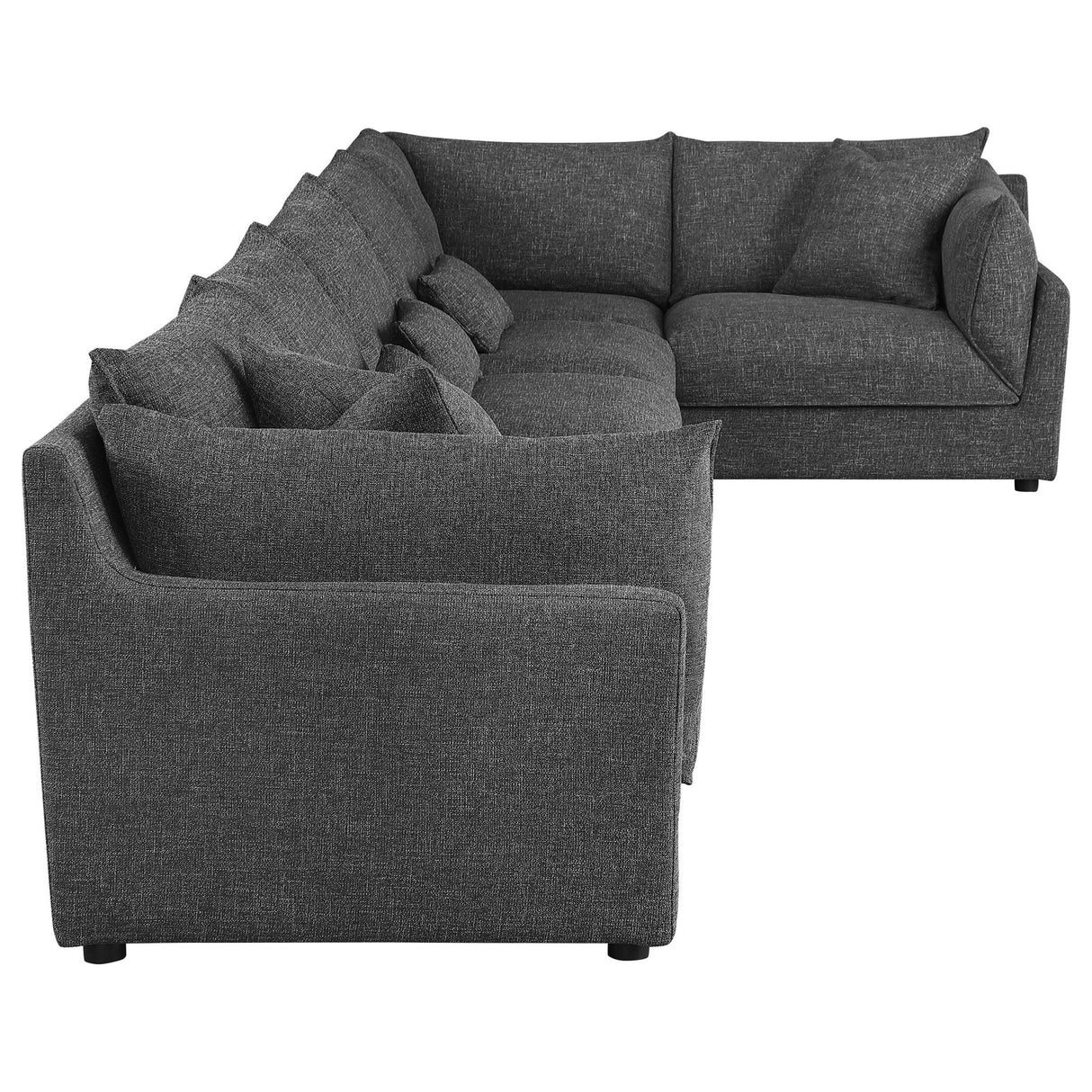 Sasha 6 - Piece Upholstered Modular Sectional Barely Black | Coaster | Home Elegance USA