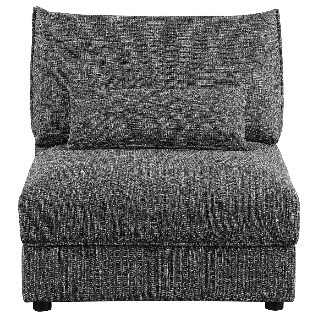 Armless Chair - Sasha Upholstered Armless Chair Barely Black
