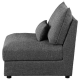 Armless Chair - Sasha Upholstered Armless Chair Barely Black