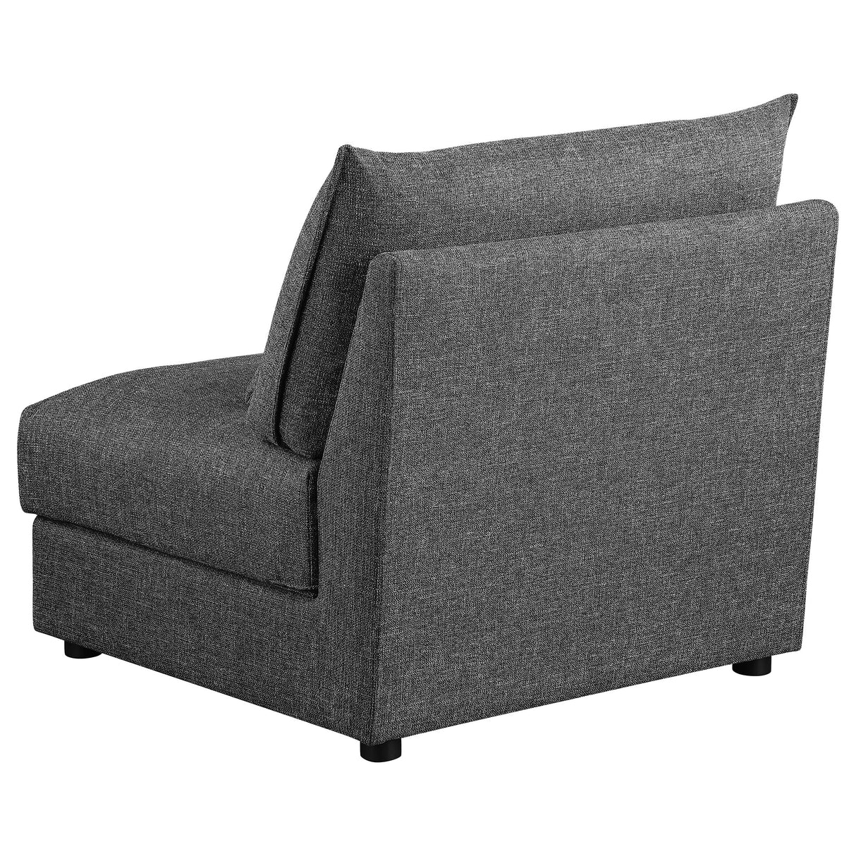 Armless Chair - Sasha Upholstered Armless Chair Barely Black