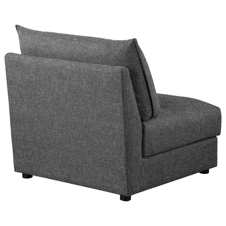 Armless Chair - Sasha Upholstered Armless Chair Barely Black | Coaster | Home Elegance USA
