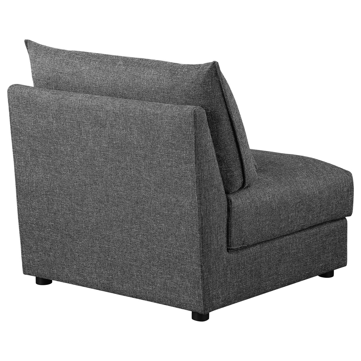 Armless Chair - Sasha Upholstered Armless Chair Barely Black