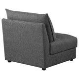 Armless Chair - Sasha Upholstered Armless Chair Barely Black