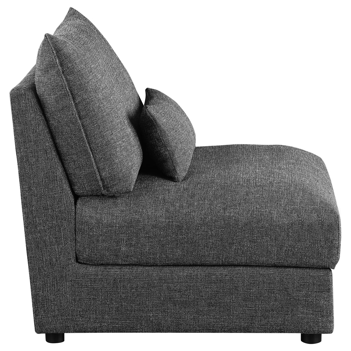 Armless Chair - Sasha Upholstered Armless Chair Barely Black