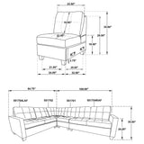 Modular Sectional 4 Pc Set - Georgina 4-piece Upholstered Modular Sectional Sofa Steel Grey