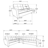 Modular Sectional 4 Pc Set - Georgina 4-piece Upholstered Modular Sectional Sofa Steel Grey