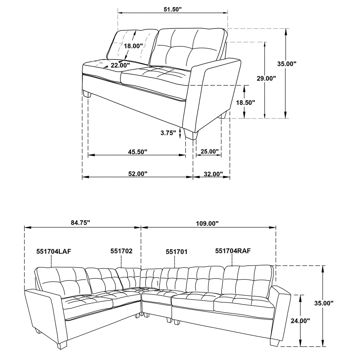 Modular Sectional 4 Pc Set - Georgina 4-piece Upholstered Modular Sectional Sofa Steel Grey