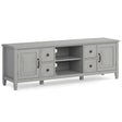 Connaught 72 inch Wide Solid Wood TV Stand in Fog Grey For TVs up to 80 inches - sold by Home Elegance USA