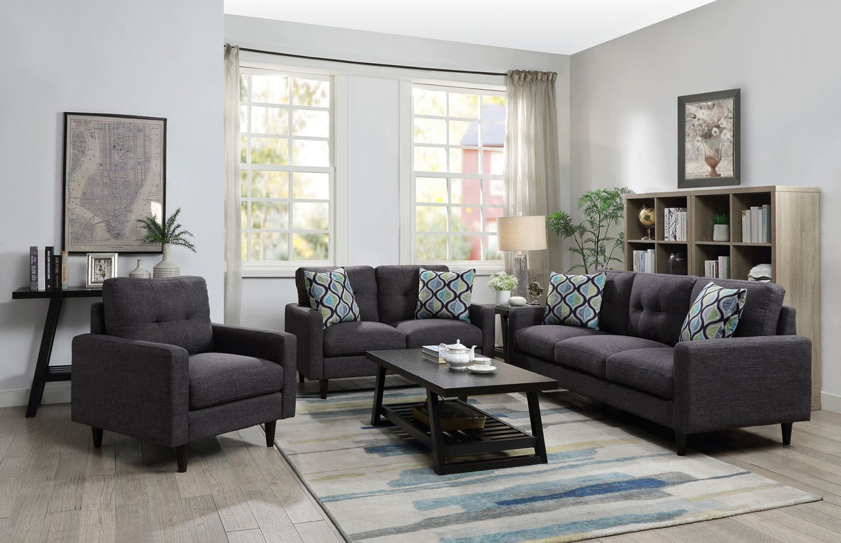 Watsonville 3 - piece Cushion Back Living Room Set Grey | Coaster | Home Elegance USA