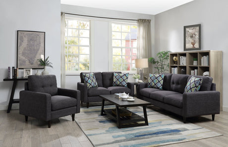 Watsonville 3 - piece Cushion Back Living Room Set Grey - 552001 - S3 - image - 1