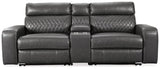 Ashley Gray Samperstone 55203S3 3 - Piece Power Reclining Sectional Loveseat - Faux Leather - 55203S3 - Home Elegance USA - 1