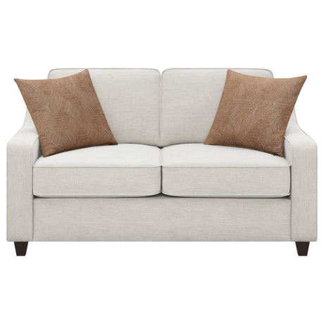 Loveseat - Christine Upholstered Cushion Back Loveseat Beige