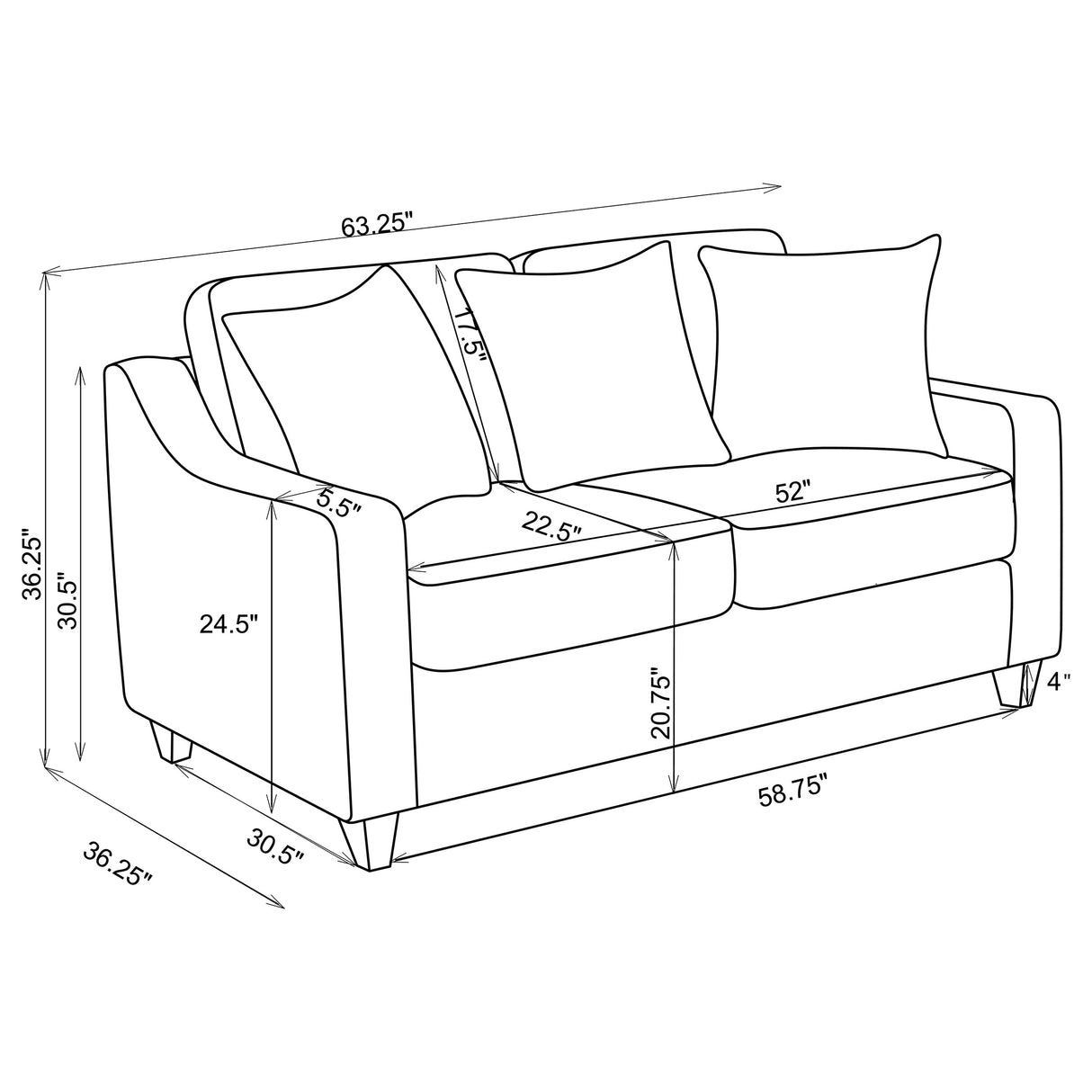 Loveseat - Christine Upholstered Cushion Back Loveseat Beige