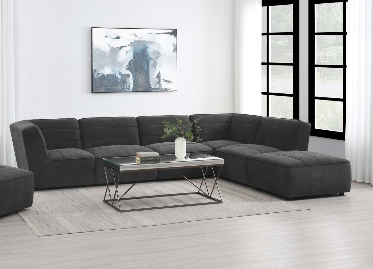 Sunny Upholstered 6 - piece Modular Sectional Dark Charcoal - 552081 - SET - image - 2