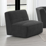 Armless Chair - Sunny Upholstered Armless Chair Dark Charcoal

