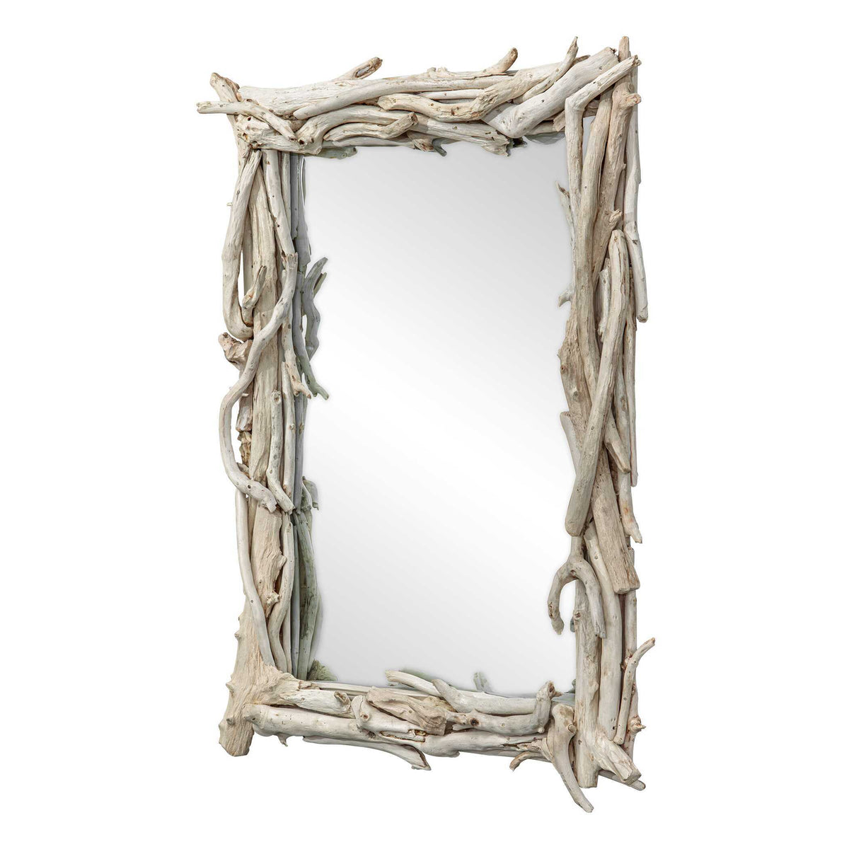 Rooted Reflection Mirror Bleached Teak - Beige by Uttermost - View 3