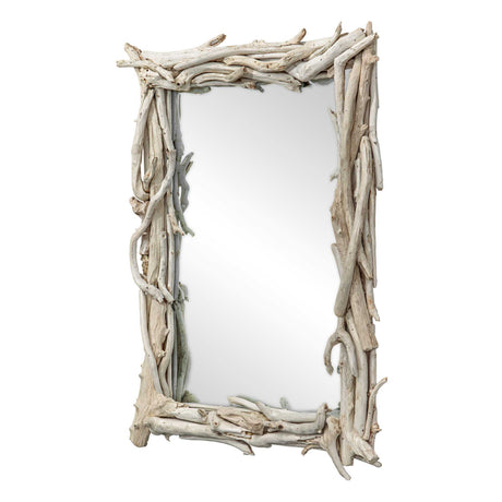Rooted Reflection Mirror Bleached Teak - Beige by Uttermost - View 3
