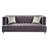 Acme - Hegio Sofa W/2 Pillows 55265 Gray Velvet